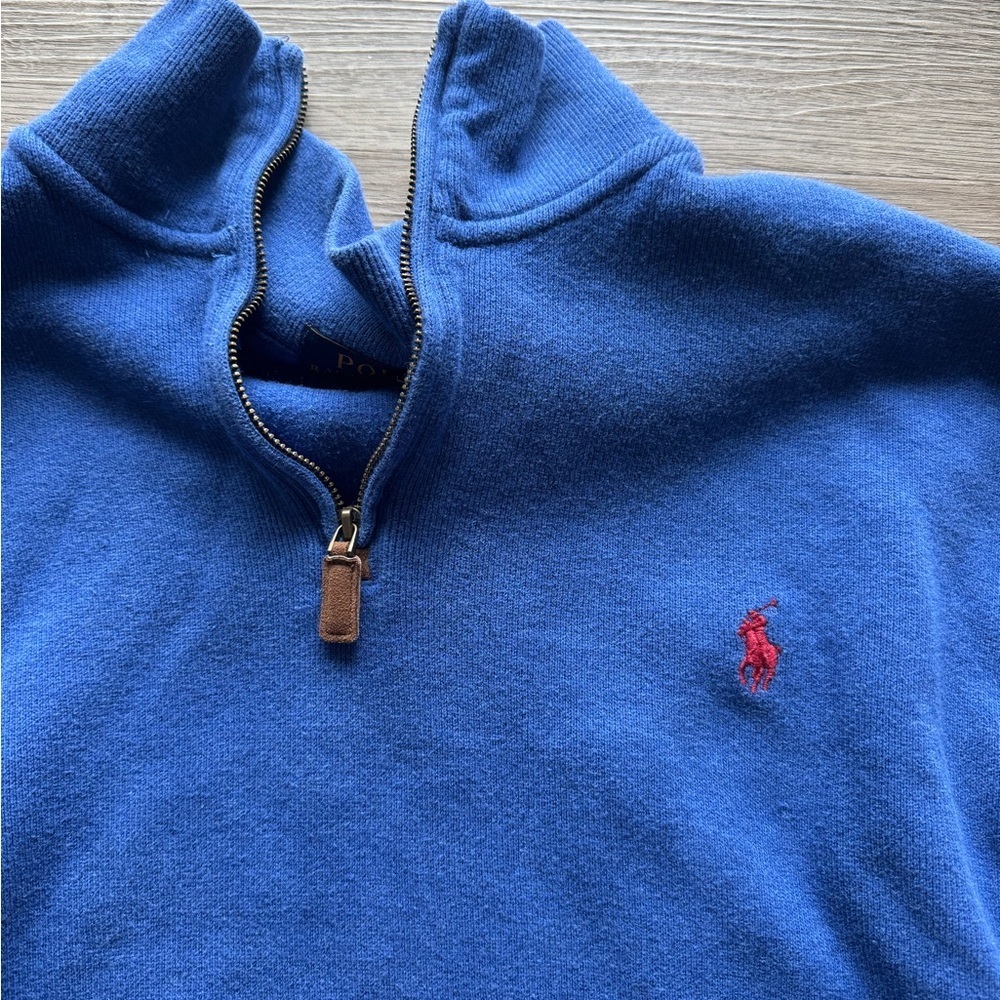 Polo by Ralph Lauren Blue Zip Up Sweater - Picture 2 of 3